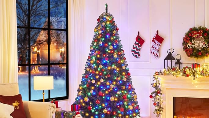 Amazon.com: Yaheetech 6ft Pre-lit Spruce Artificial